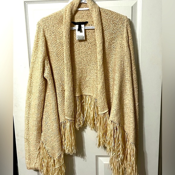 BCBGMaxAzria Sweaters - BCGB Maxaria XS sweater fringe coverup